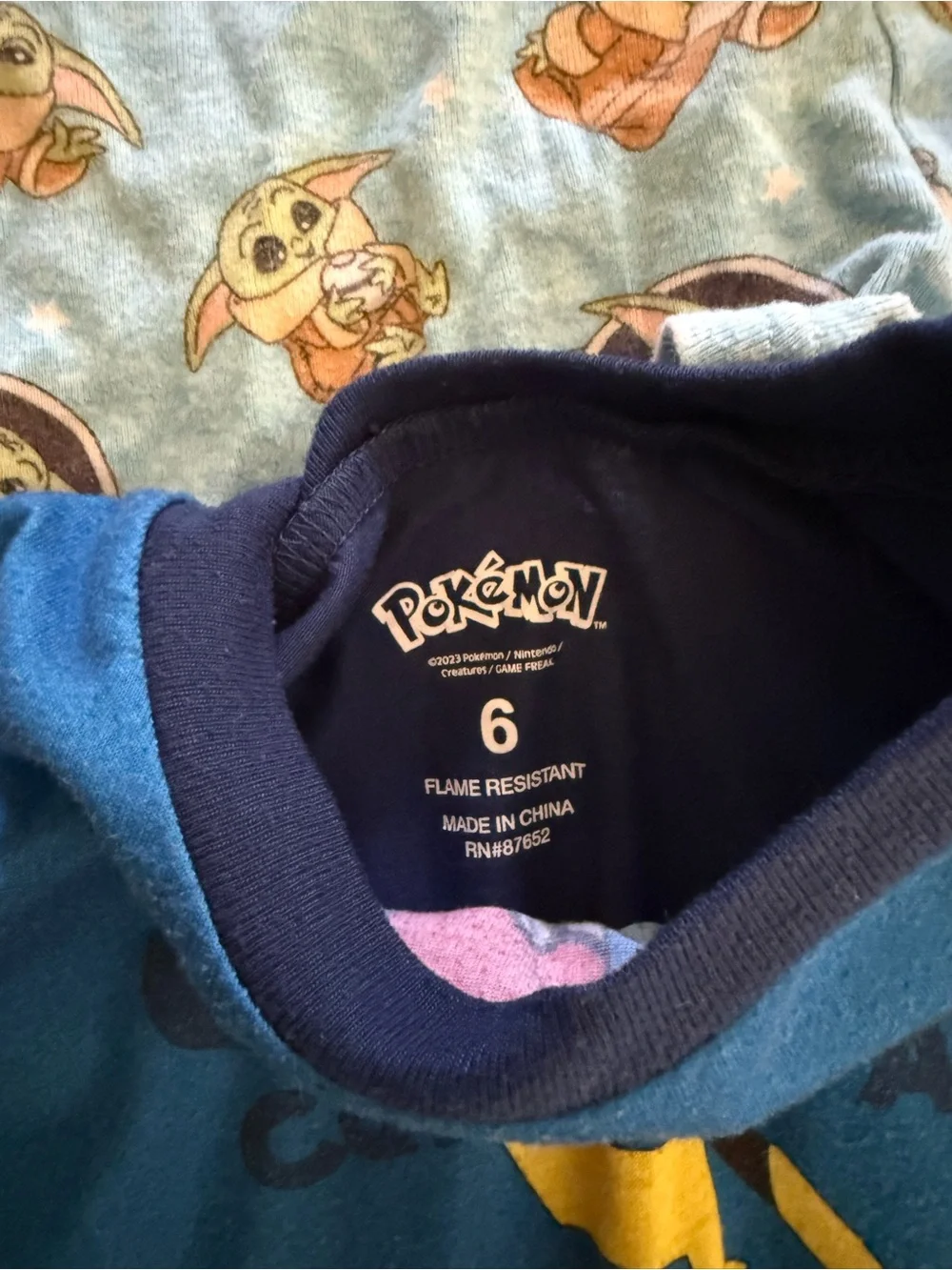 Boys pajamas set. Minion pokemon yoda size 6